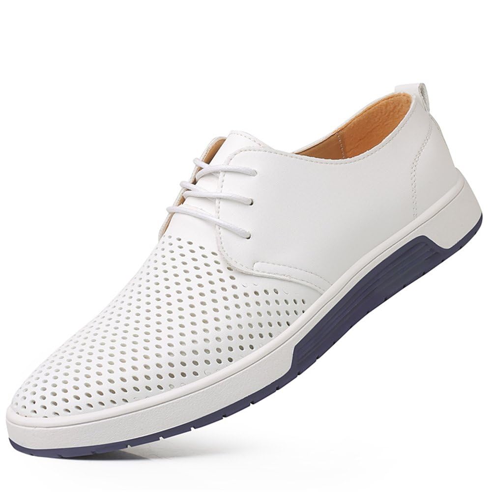 konhill Mens Casual Oxford Shoes - Breathable Dress Shoes Loafers Lace-up Flat Sneakers