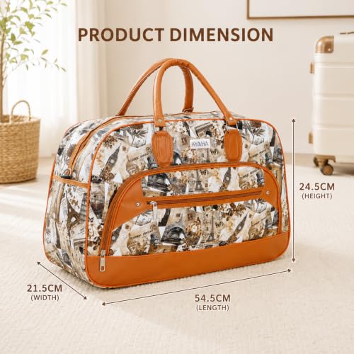 Image of Ayaha Large Travel Duffle Bag, Air Bag for Men and Women Cabin Luggage Bag Weekender Stylish Travel Bag with Detachable Shoulder Strap