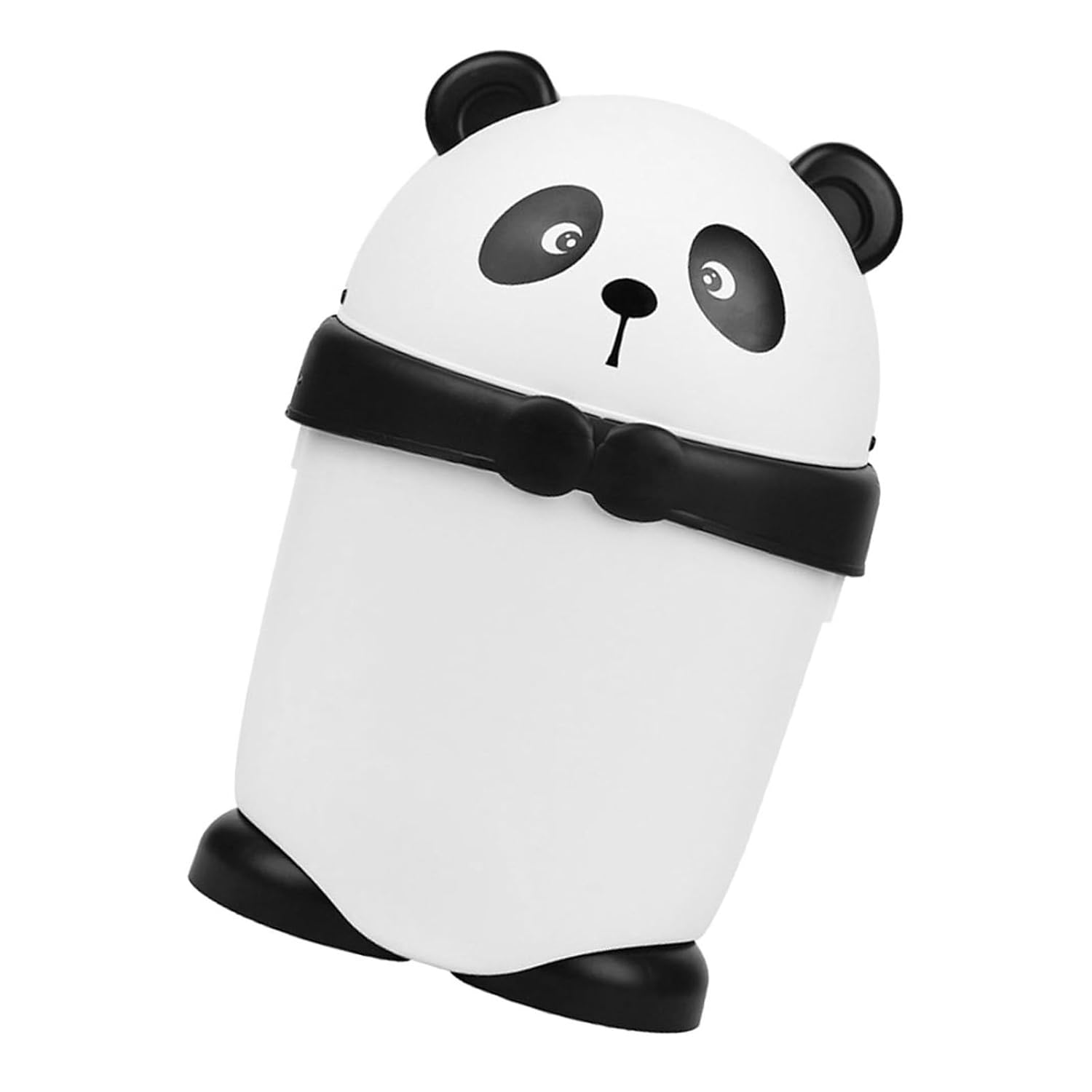 Cartoon Panda Trash Can with Lid Mini Waste Bin for ’ Room, Cute Desktop Garbage Container for Nursery and Home Use, Compact Plastic Trash Basket