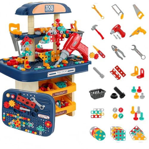 miluFox子供ネジ組み立ておもちゃ男の子ジグソーパズル実際に再生家分解両面工具テーブルプレゼント (246PCS充電版です)