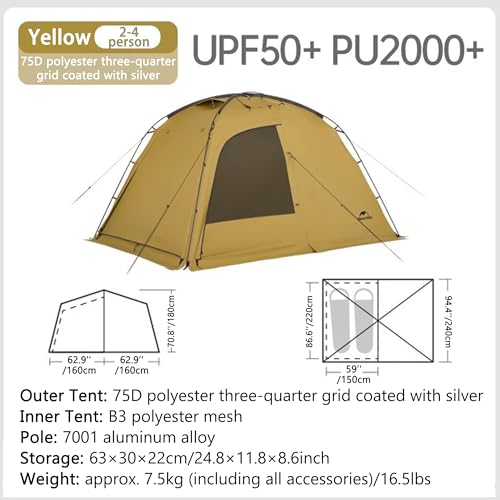 Carpa camping 4 estaciones 2 personas windhike impermeable miniatura 2