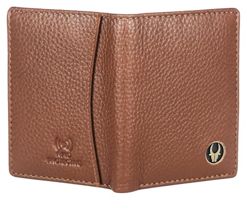 Image of WildHorn RFID Protected Genuine Leather Wallet for Men I 4 Card Slots I 2 Slip Pockets I 1 Currency Compartment (Walnut)