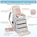 Extra Large Nail Polish Organizer Backpack, Holds 124+ Bottles & Full Size Lamp, Travel Nail Organizers and Storage Bag with 3 Removable Pouches, Portable Nail Supplies Case (Floral Blue, 124 Slots)