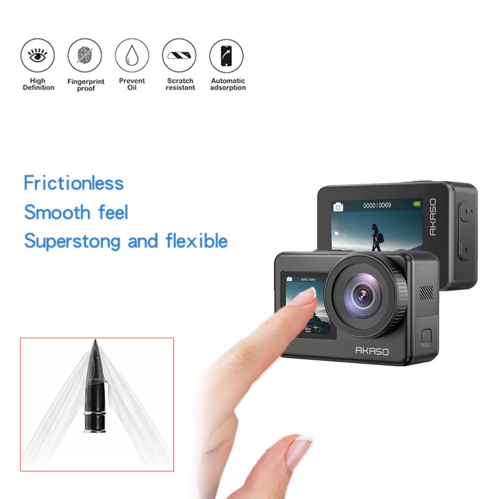 MIHENCE Pellicola PET Per AKASO Brave 8 E Brave 7 – 2 Pezzi Ultra HD, Anti-impronta E Antigraffio