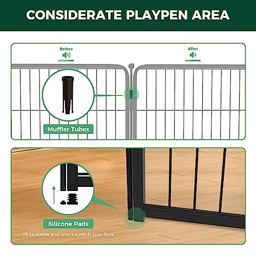Fxw Homeplus Dog Playpen Designed For Indoor Use, 24" Height For Puppy And Small Dogs│Patent Pending #TOP4