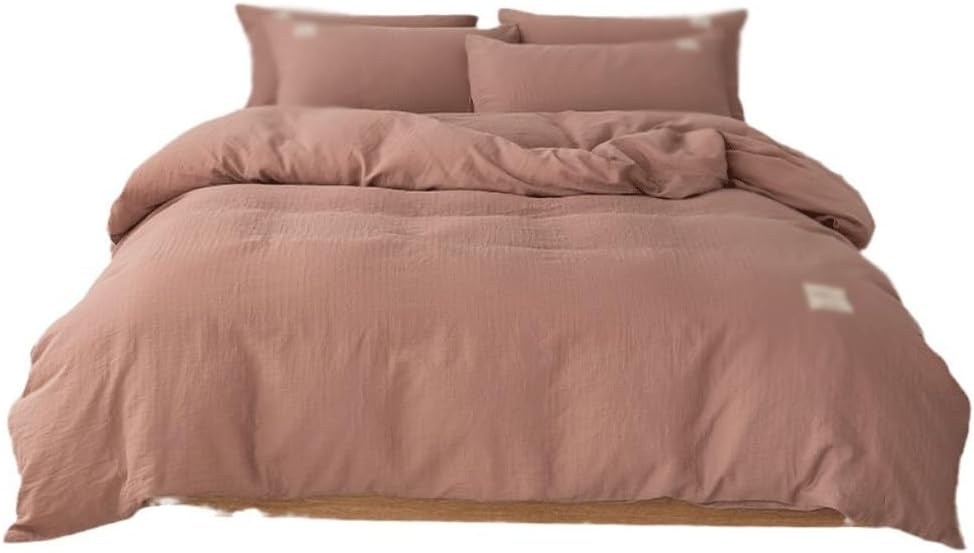 Cotton Layer Gauze Four Piece Set Skin Friendly Nude Sleeping Solid Color Available All Year Round(220 * 240cm)