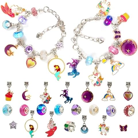OuMuaMua Advent Calendar Charm Bracelets 2024 for Girls, 24 Days Christmas Countdown Calendar with Mermaid Unicorn 2pcs DIY Charm Bracelets Jewelry Kit Xmas Gift for Adults Women Cover