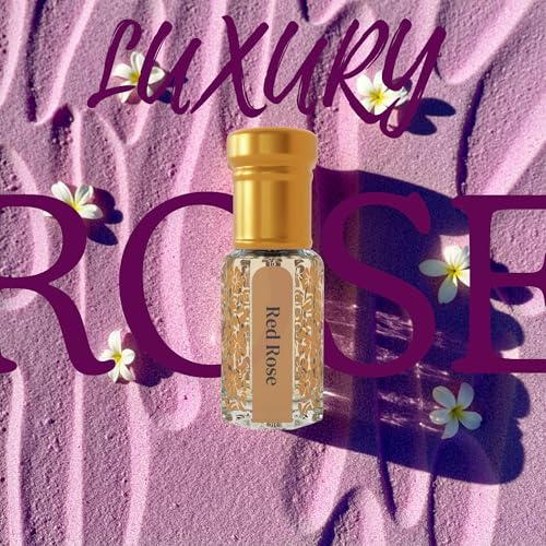 Image of NOMAN Red Rose Liquid Attar Original Pure Long-Lasting 100% Alcohol Free, 12ml In Luxury Bottle Best For Unisex