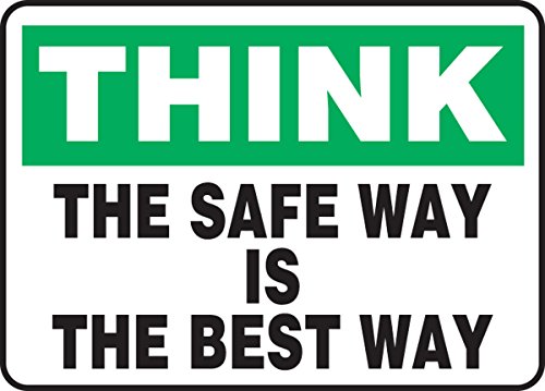 Affiche adhésive de prévention Think The Safe Way pour sécuriser les zones de passage