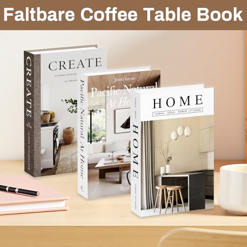 3 Stück Faltbare Deko Bücher Set, Mode Coffee Table Aesthetic, Gefälschte Decorative Books, Stockholm Bedroom Decor, Fake Bücher für Couchtisch Book Büro Geschenkideen Bücherregal Deko