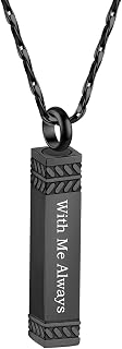 Urn Necklace for Men Women Cube Bar Cremation Jewelry for Ashes Keepsake Ashes Necklace Pendent with Keepsake Urn Memorial Ash Jewelry