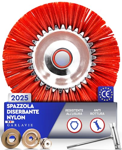 GARLAVIE Spazzola per erbacce in nylon per decespugliatore – Spazzola delicato per rimozione di muschio e erbacce su superfici delicate