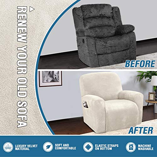 H.VERSAILTEX Velvet Stretch Four-Piece Recliner Cover #TOP16