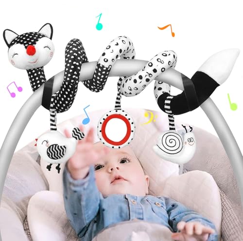 Image of MONSTIME Car Seat Toys Black and White High Contrast Baby Toys for Newborn, Stroller Toys Newborn Toys Infant Toys for 0 3 6 9 12 Months Girls Boys, Baby Toys 0-6 Months for Crib Mobile Best Gift