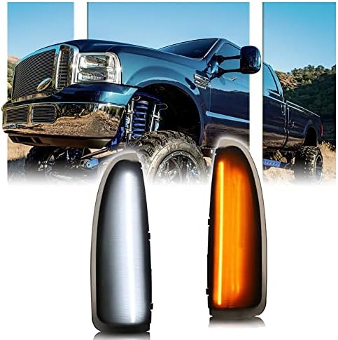 GSOWO 2 PCS LED Side Mirror Marker Lights for Ford 2003-2007 F250 F350 F450 F550 Super Duty / 2000-2005 Excursion, LED Sequential Side Mirror Turn Signal Lamp Assembly - Switchback LED