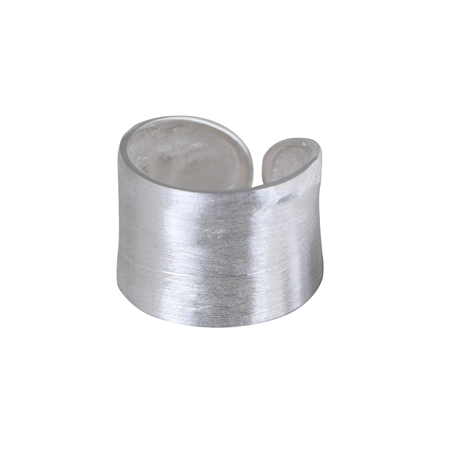 Bague argent S925 brossé pour couple avec design ouvert chic