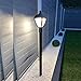 CGC Poste LED negro Linterna Luz exterior 3000K Blanco cálido IP44 Ideal para jardín Patio Entrada Camino Bolardo de poste
