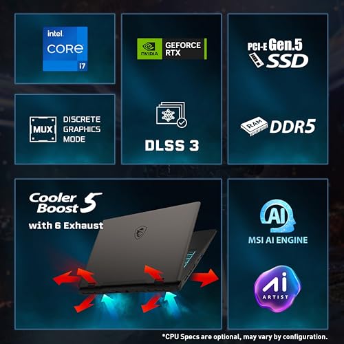 Image of MSI Sword 16 HX, Intel 13th Gen. i7-13700HX, 41CM 16:10 FHD+ 144Hz Gaming Laptop(16GB /1TB NVMe SSD /Windows 11 Home /Office 2021 /NVIDIA GeForce RTX 4060, GDDR6 8GB /Cosmos Gray /2.3Kg),14VFKG-653IN