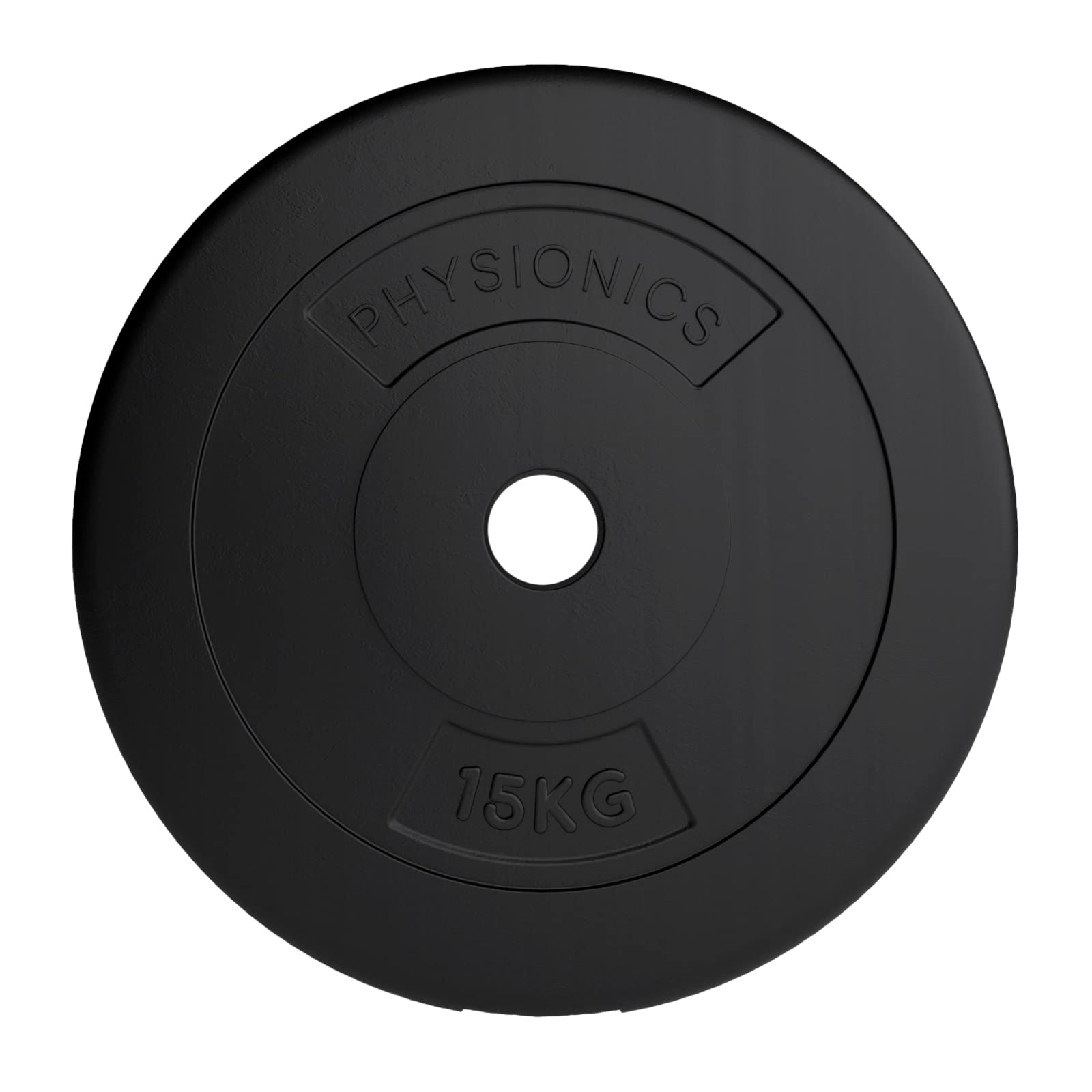 Physionics® Set di 2 dischi (2,5 kg/5 kg/10 kg/15 kg), diametro 30 mm, plastica, nero, set di pesi per manubri/longhatel/manubri corti