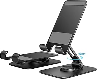 STARVIKY 360° Swivel Foldable Phone Stand - Adjustable Metal Holder for Phone and Tablet, Anti-Shake and Fall, Ideal for Video Calls, Streaming, Gaming and Group Screen Sharing(Black)-picture-12