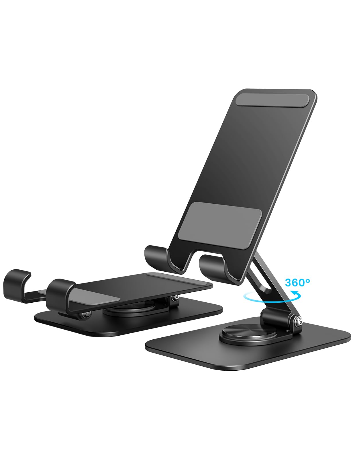 STARVIKY 360° Swivel Foldable Phone Stand - Adjustable Metal Holder for Phone and Tablet, Anti-Shake and Fall, Ideal for Video Calls, Streaming, Gaming and Group Screen Sharing(Black)-image-11
