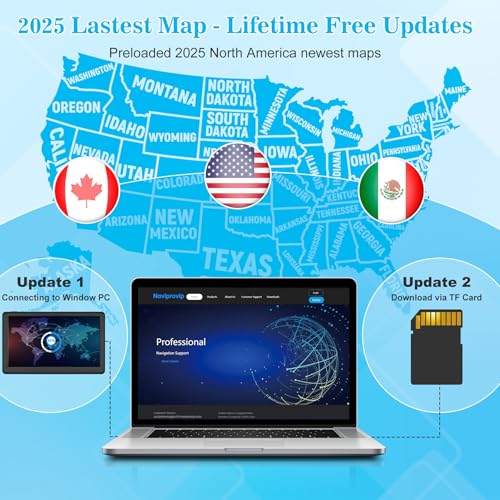 7 Inch GPS Navigator for Car, GPS Navigation System for Truck Commercial Drivers with 2025 US/CA/MX Offline Map Free Update, GPS for 7 Vehicles with POI Search, Voice Drive Guidance Red Light Warning - Image 5