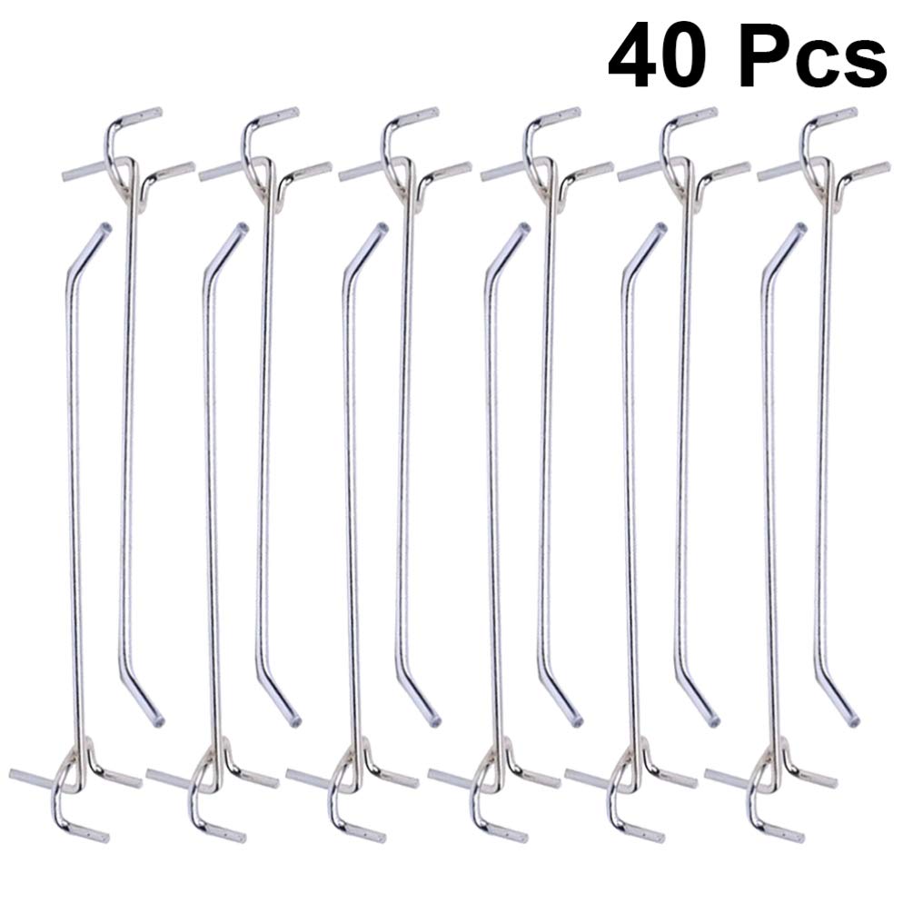 DOITOOL Ganci Per Pannelli Forati 20.00X3.00X2.50In Ganci Appendini Porta Bagno Cucina Ufficio Scaffali Supermercato Con Foro Triangolare in Acciaio Inossidabile Resistente Versatile