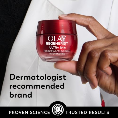 Olay Regenerist Ultra Rich Face Moisturizer, Fragrance-Free,1.7 Oz, Ultra-Rich Anti-Aging Face Cream with Vitamin B3 + Peptides, 24HR Hydration, Visibly Firming, Non-Greasy Moisturizer for Face & Neck - image 8