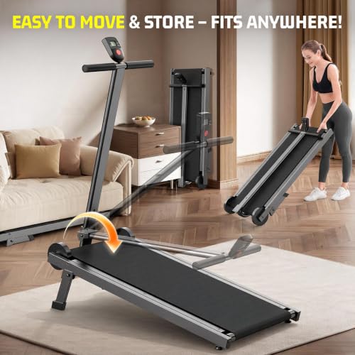Image of ANCHEER Manual Treadmill Foldable Non-Electric Walking Running Machine