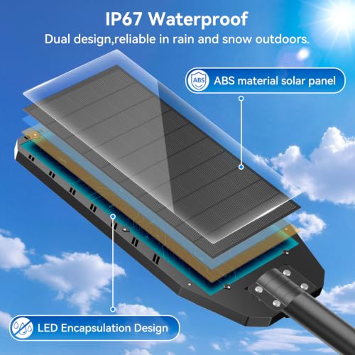 CEDIO 10000W Solar Lights Outdoor,IP 67 Waterproof Street Light for Yard by CEDIO - Used condition - Image 2