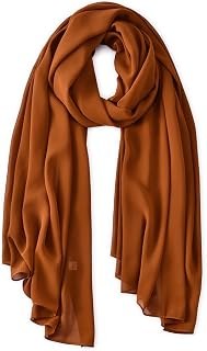 Chiffon Head Wraps for Women - Solid Color Fashion Bubble Chiffon Scarf Hijab