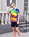 Kimoda Boys Baseball 3D Graphic T Shirt Kids Short Sleeve Tie Dye Splash Shirts Unisex Novelty Tees Size 11-12