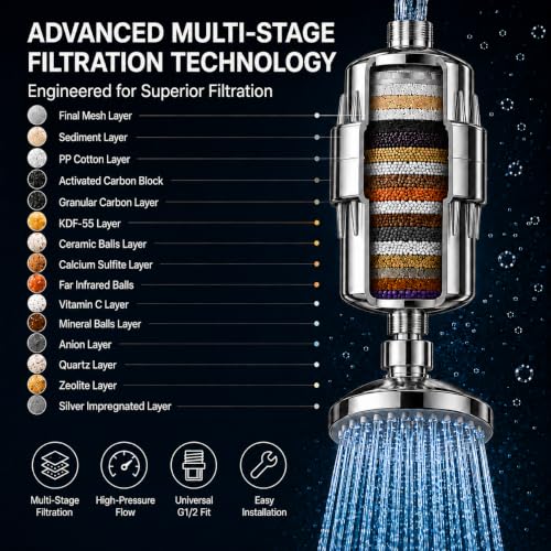 Image of Pexlar SFA01 Pro - Water Filter for Tap - Hard Water Softener for Tap & Shower - Control Hair Fall - for Better Hair and Skin - with Lemon Cartridge - 1 Pack