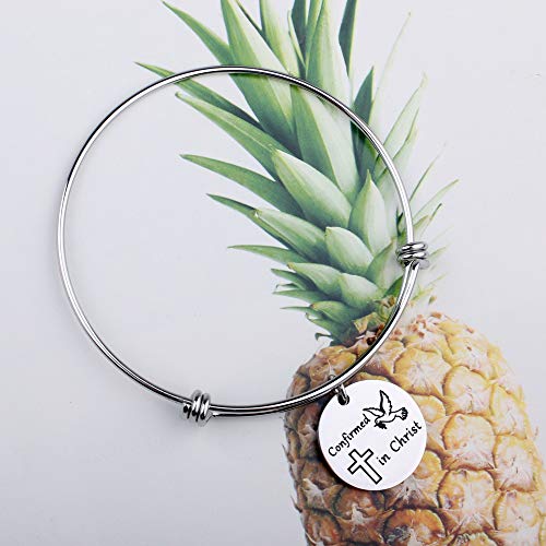 Image of Detailed Confirmed in Christ Dove Charm Bracelet Confirmation Bracelet