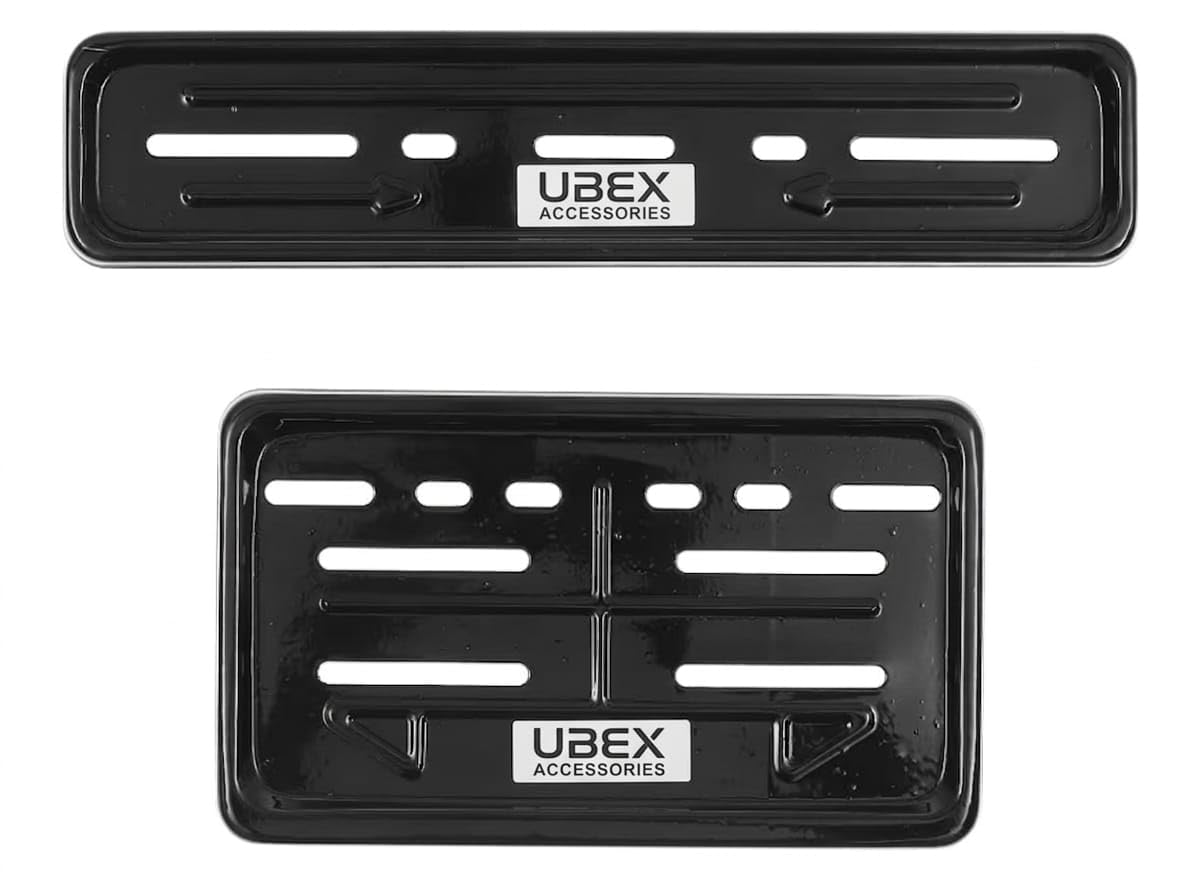 UBEX Metal Number Plate Frame for Bikes – Front & Back Set | Black ND Plate Holder Cover | Universal Standard Size for All Motorcycles & Scooter-image-43