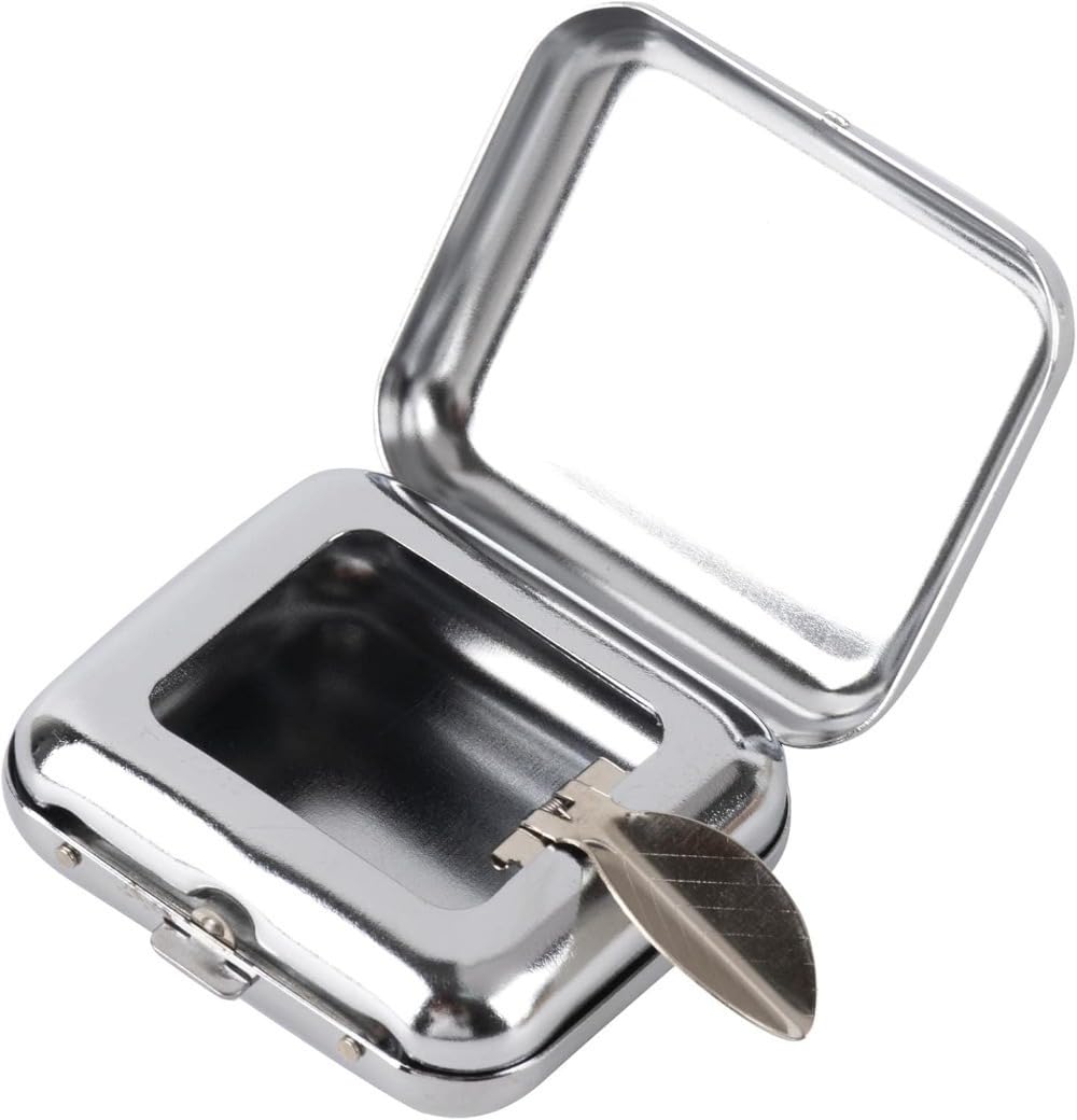Baichunda Metallic Portable Mini Travel Ashtray - Pocket Smoking Ash Container With Lid For Business People Outdoor Travel