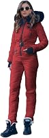 Yousify Women's Waterproof Ski Onesie Jumpsuit Snowsuit - Hooded, Removable Fur Collar, Windproof for Skiing & Snowboarding