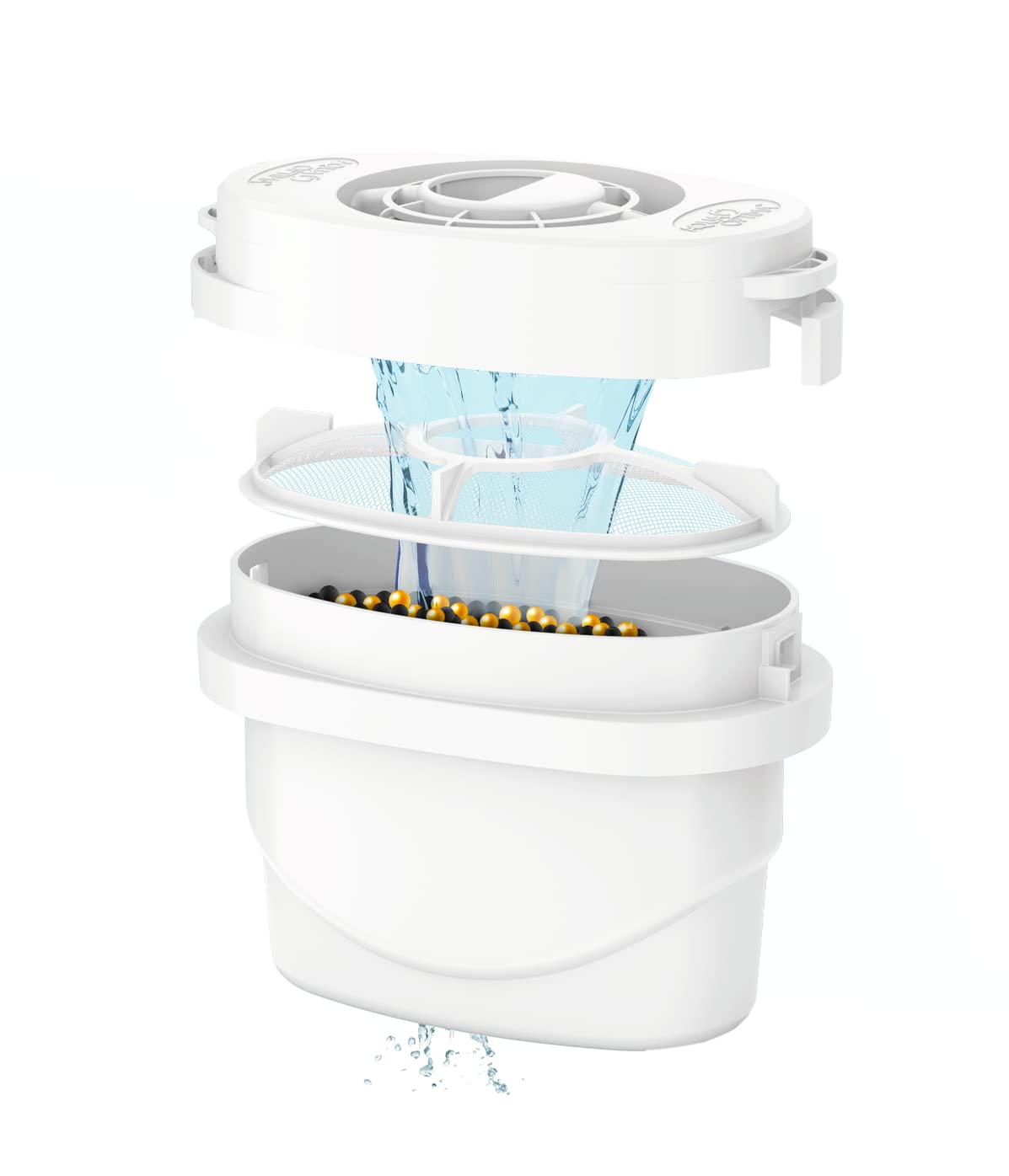 LITTLE BALANCE 8639 Carafe filtrante Océane + 6 cartouches filtrantes, Réduit microplastiques, chlore, calcaire et autres impuretés, 2,8 l, Débit ultra rapide rapide, Plastique sans BPA, Bleu