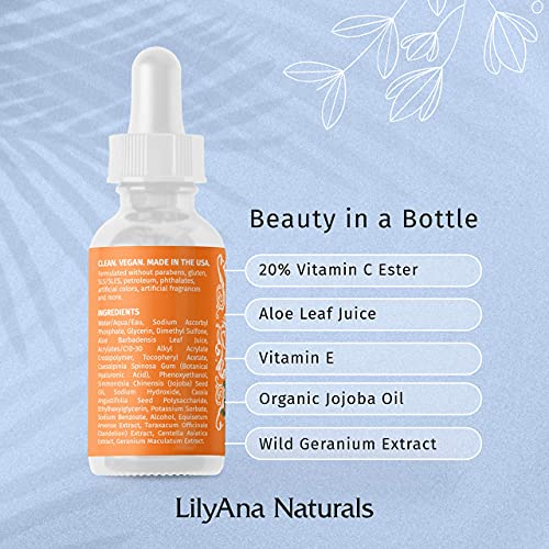 Lilyana Naturals Eye Cream 1.07 Oz And Vitamin C Serum 1 Oz Anti Aging Bundle - Face Serum Reduces Age Spots And Sun Damage And Under Eye Cream For Dark Circles And Puffiness #TOP2