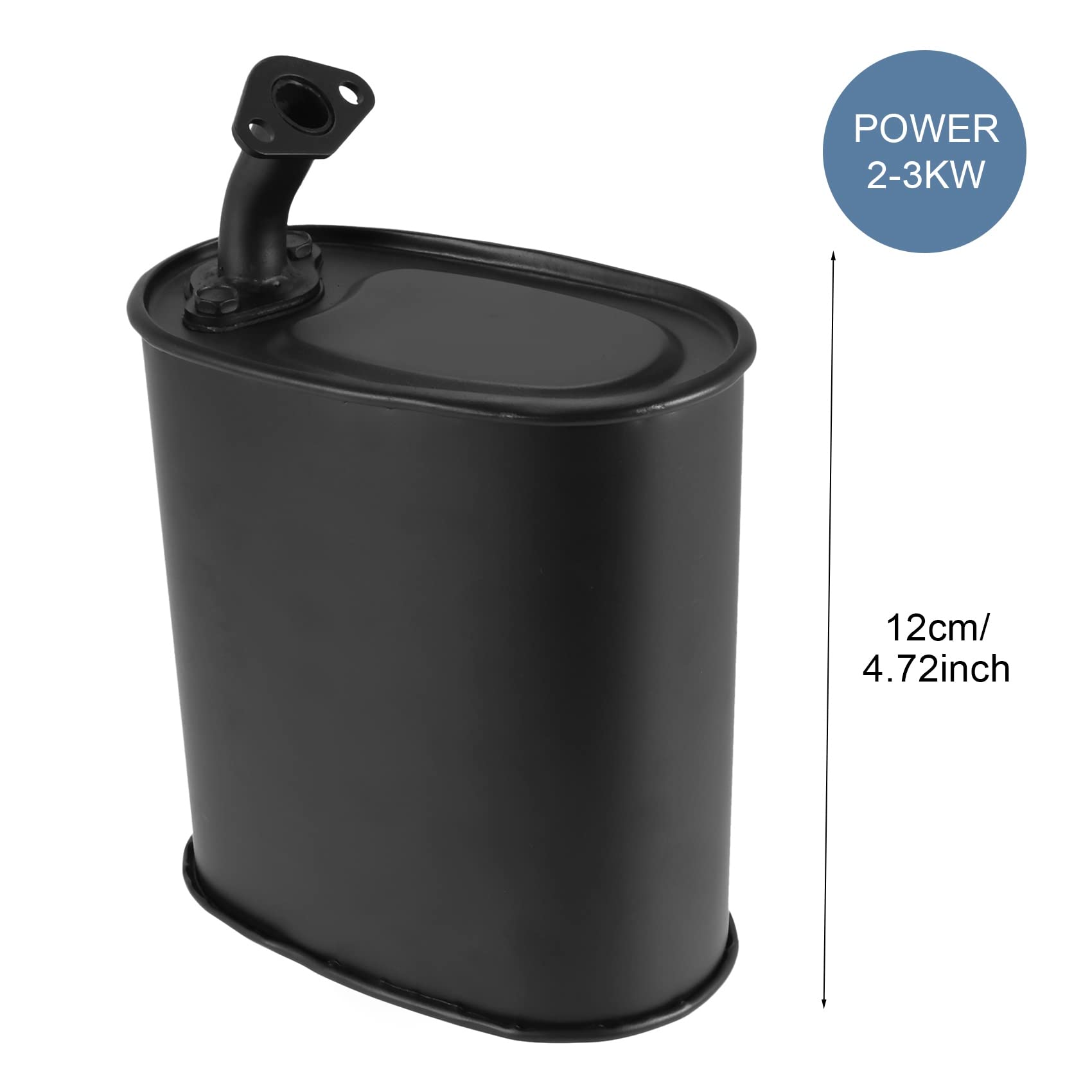 Silenziatore di Scarico Universale per Generatore di 2-3KW Nero per Accessori 5.5HP 6.5HP 3500W 4000W