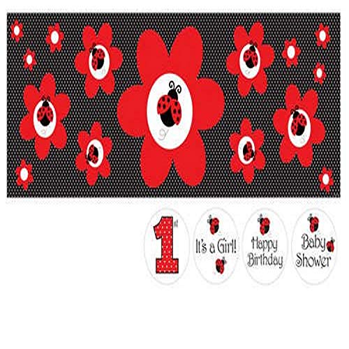Giant Party Banner with Stickers, Ladybug Fancy