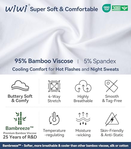 Image of WiWi Viscose from Bamboo Pajamas Set for Women Super Soft Short Sleeve Cooling Summer Plus Size Pjs Sets Sleepwear S-4X