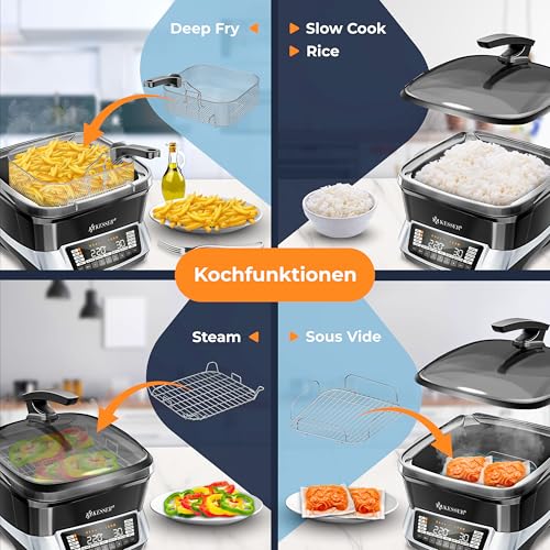 KESSER® Multikocher Küchengerät 8L & 16 Programme - Grillen, Backen, Schmoren, Dampfgaren mit Vorheiz- & Warmhaltefunktion, Schnellkochkopf, Heißluftfritteuse, Reiskocher, Slow Cooker, Joghurtbereiter 8 KESSER® Multikocher Küchengerät 8L & 16 Programme - Grillen, Backen, Schmoren, Dampfgaren mit Vorheiz- & Warmhaltefunktion, Schnellkochkopf, Heißluftfritteuse, Reiskocher, Slow Cooker, Joghurtbereiter