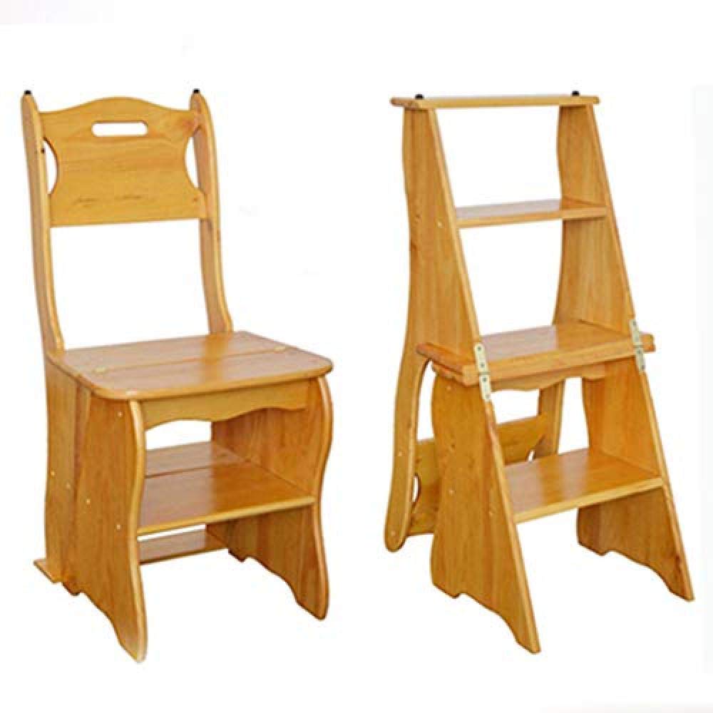 Chaise escabeau en bois pour cuisine et bibliothèque meuble pratique