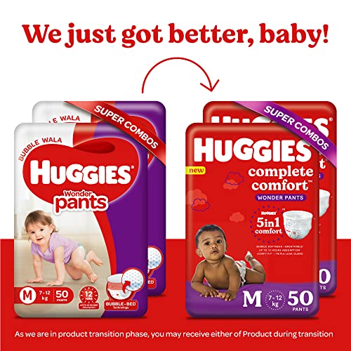 Huggies Complete Comfort Wonder Pants, Medium (712kg) Size Count 100