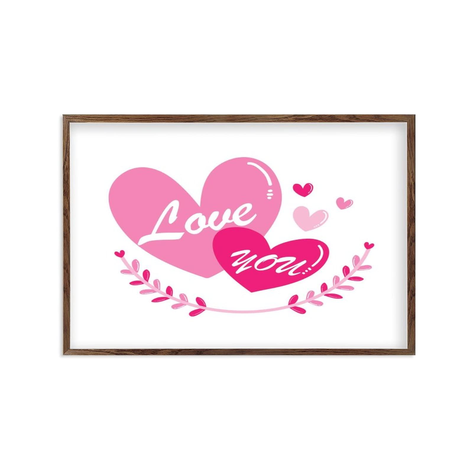 Plaques en bois encadrées Love You pour embellir une porte ou un mur trop vide