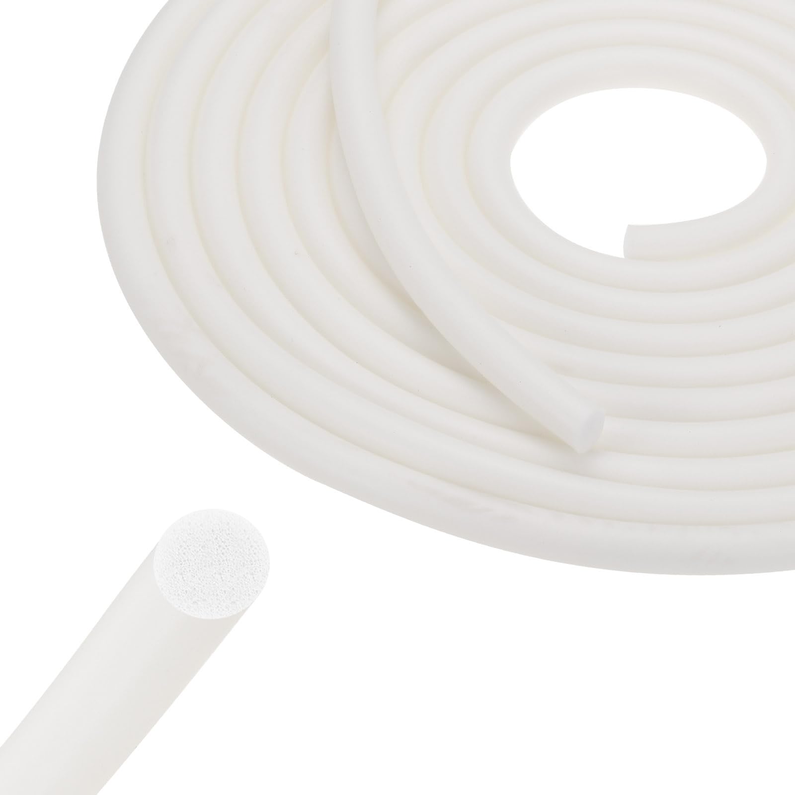 sourcing map Backer Rod 9mm x 4.5m Silicone Rubber Foam Caulk Saver, Weather Strip Seal for Sealing Concrete Gaps, Expansion Joints, Crack Filling, Doors, Windows, White