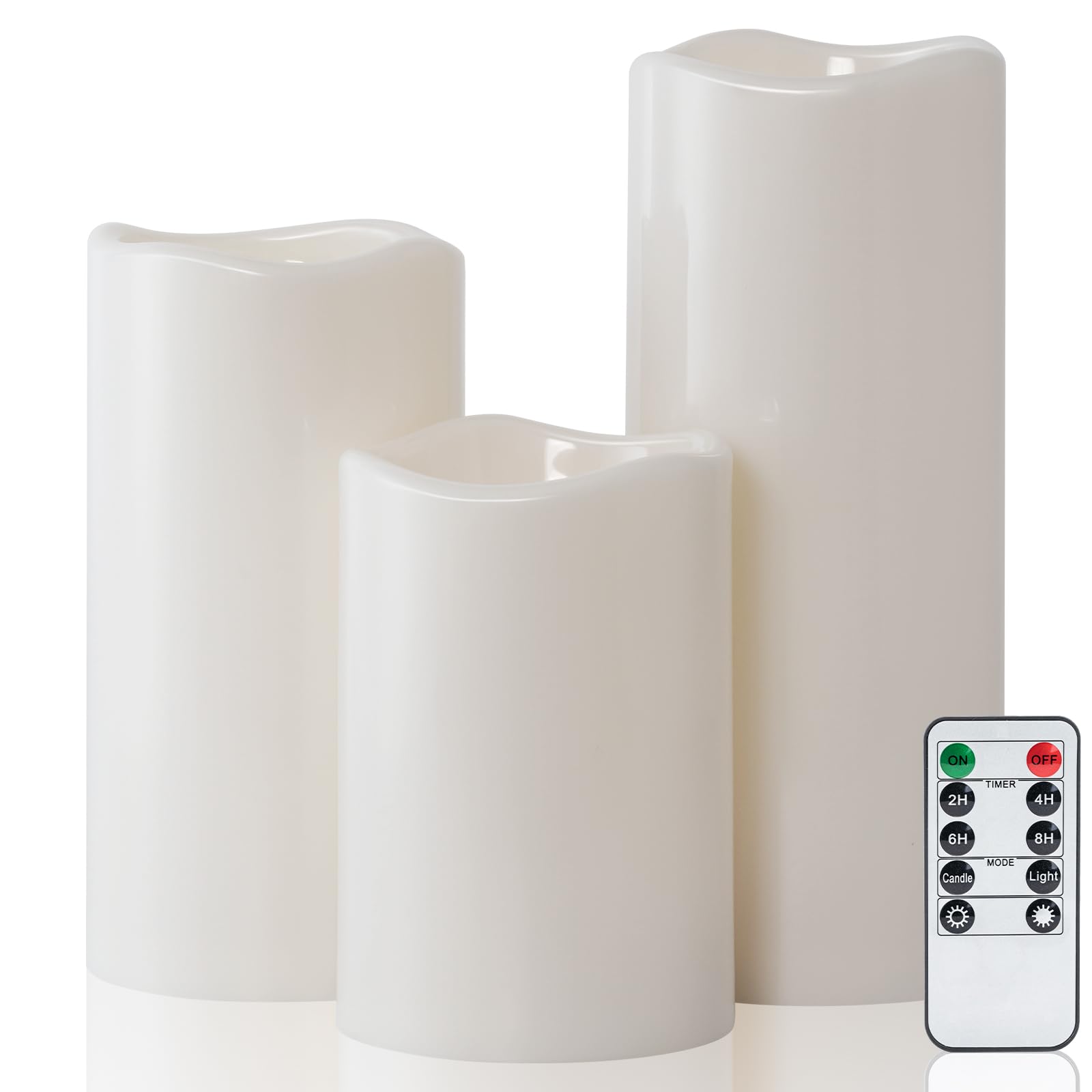 Amagic 3 Pack Outdoor Plastic Electric Flameless Candles