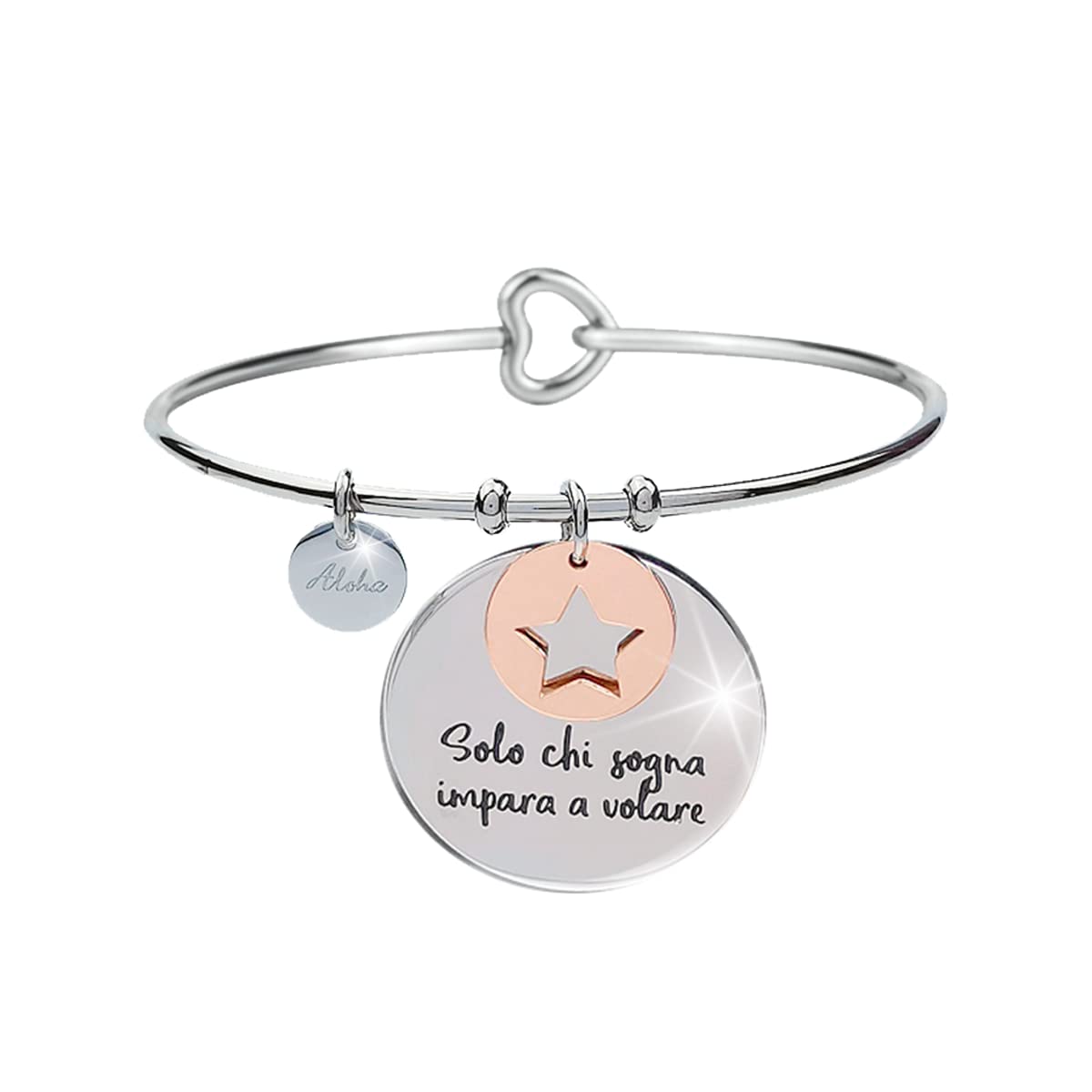 Aloha Bracciali in acciaio per donna con frasi su amicizia, amore e sogni