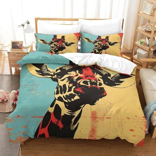 Housse de couette girafe douce en microfibre contre la transpiration